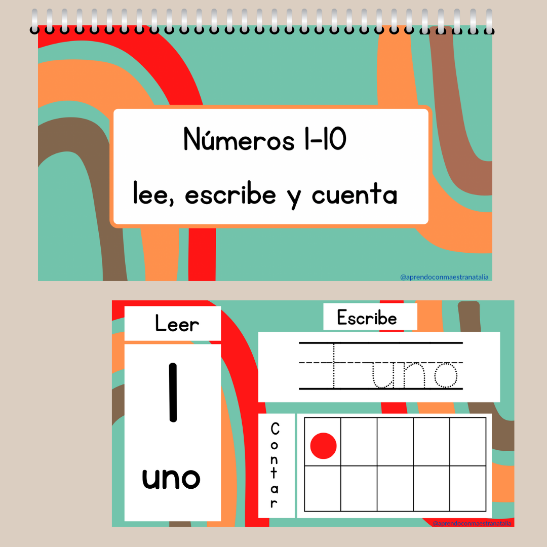 Mini cuaderno de los números 1-10