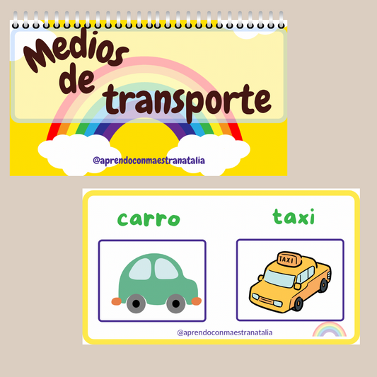 Mini cuaderno de los medios de transporte